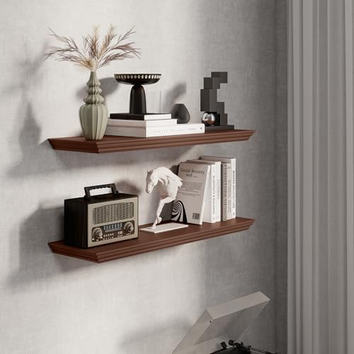 Fun Memories Floating Shelves 32 Inch Long, 9.3 Inch Deep Classic Crown Molding - Image 5