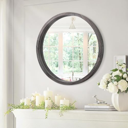 JJUUYOU Large Circle Wall Mirror 20 Inch Round Wall Mirror - Image 7