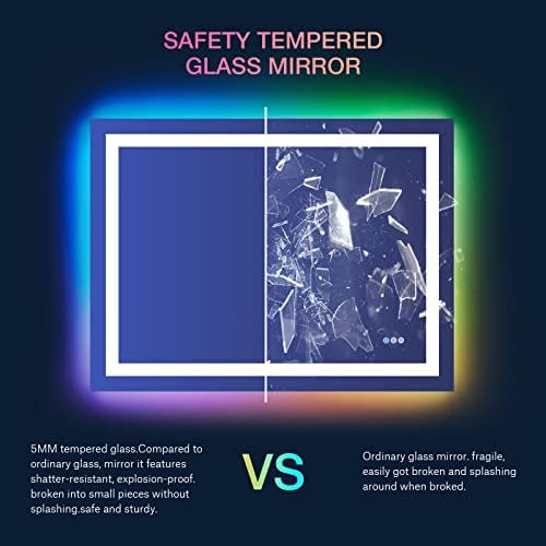 LOAAO 48"X36" RGB LED Bathroom Mirror - Image 6