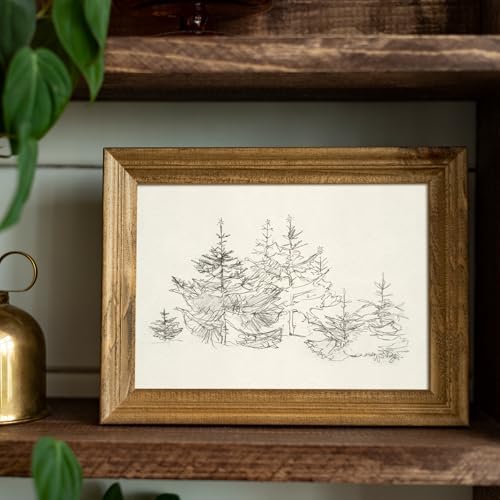 uniro Pine Tree Vintage Wall Art Gray Prints - Image 2