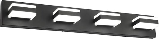 SOLFART Black Bathroom Light Fixtures 4 Lights Bathroom Vanity Light LED Vanity by SOLFART