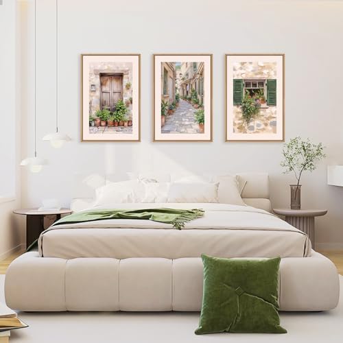 FWIEXA Italy Streets Travel Framed Wall Art Set, Vintage Italian Style - Image 6