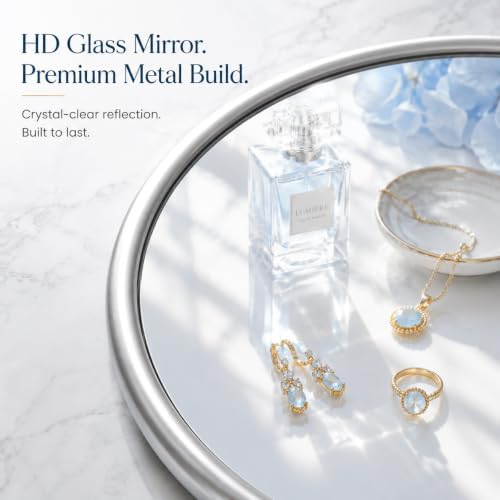 12 Inch Round Glass Mirror Set of 2, Non-Distortion Small Rounded Wall Mirror - Image 3