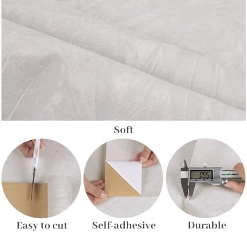VaryPaper 15.7"x78.7" White Crushed Velvet Peel and Stick Wallpaper Soft Fabric - Image 5