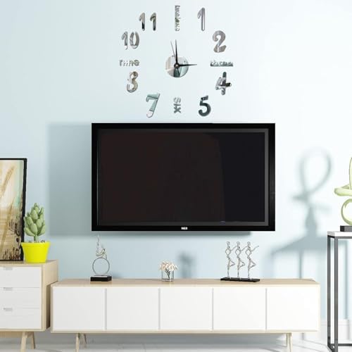 Zoyiancy DIY 3D Mirror Wall Clock Decor, Frameless Adjustable Size - Image 6