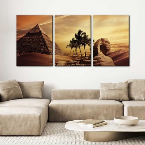 Pacimo Ancient Egypt Secrets Painting on Canvas Pyramid Sphinx Modern Wall Art - Image 3