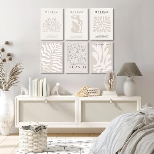 Henri Matisse Wall Art Prints Flower Abstract Canvas Pictures Aesthetic Beige - Image 6