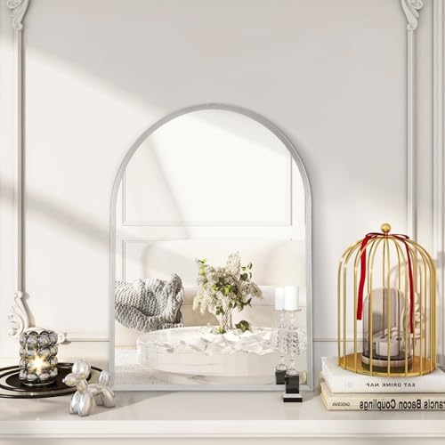 Arched Bathroom Mirror, Wall Mounted Mirror Arch Mirror Aluminum Alloy Frame - Image 4