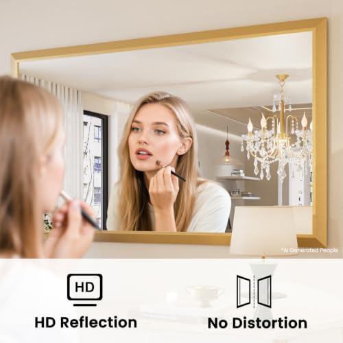 Amorho Bathroom Mirror for Wall, 50 X36 Inch Metal Framed - Image 2