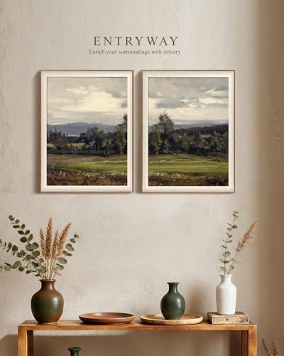 VIYYIEA Framed Vintage Impressionist Pastoral Wall Art Set, 16×20 Inch - Image 3