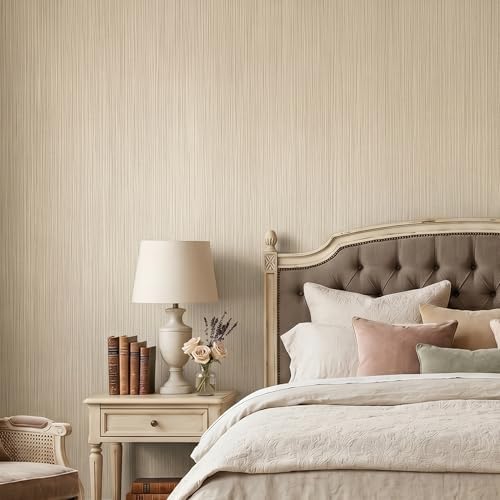 Yellowish Brown Faux Grasscloth Self-Adhesive Wallpaper 15.7"x393" - Image 4
