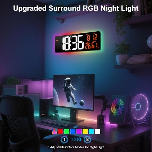 17.3" Large Digital Wall Clock Timer Alarm Clock - Image 3