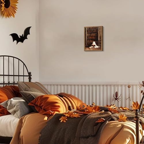 Framed Vintage Library Ghost Wall Art - Image 4
