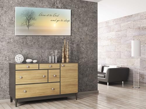 Lasdel Canvas Wall Art of Misty Sunset & Tree Plant Picture - Image 6