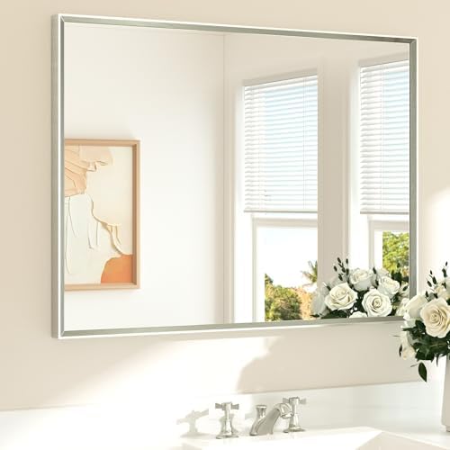TETOTE Brushed Nickel Bathroom Mirror by TETOTE