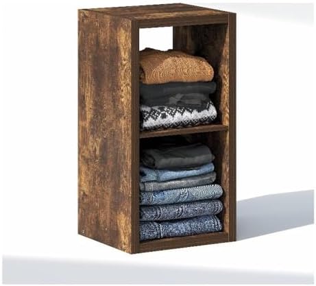 Furinno Cubic Extra Thick 2-Cube Closet Organizers and Storage, Amber Pine - Image 6