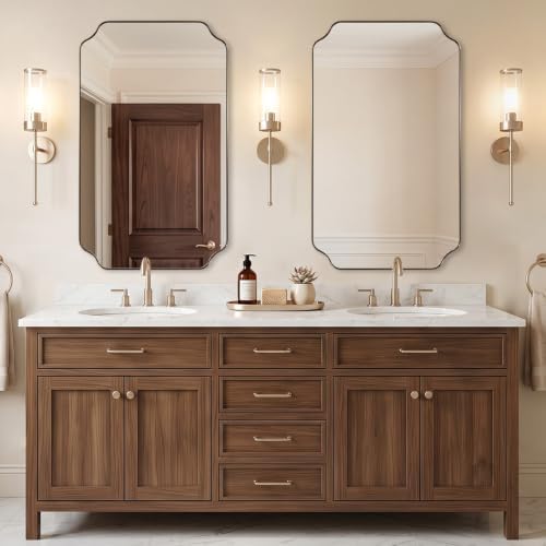 ANDY STAR 24"x40" Champagne Bronze Scalloped Mirror - Image 3