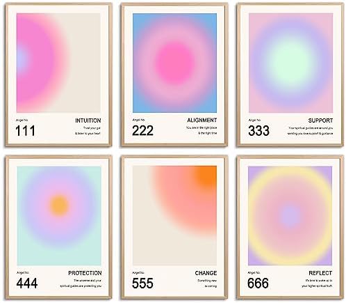 Aura Angel Numbers Poster, Colorful Gradient Posters by uniro