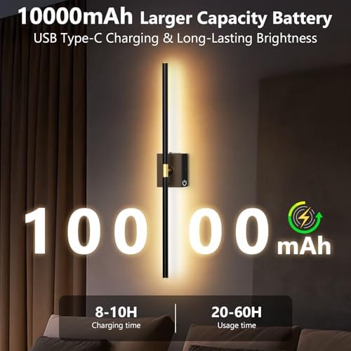 Eneru Battery Operated Wall Sconce, Rechargeable Wireless Light 1 Pack 4CCT - Image 3