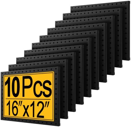 PBHEPJ 10 Pcs Metal Pegboard Panels, Includes Drywall Anchors and Screws Kits by PBHEPJ