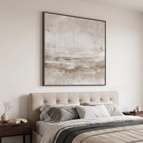 Oversized Framed Neutral Abstract Wall Art - Image 3