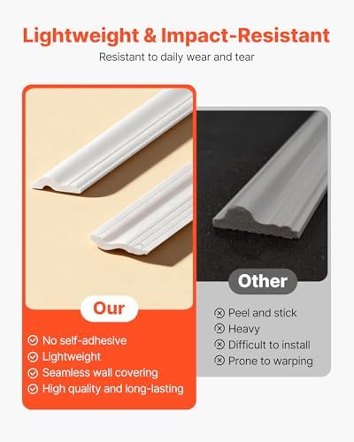VEVOR Wall Molding 6 Pack, Wainscoting Panels Kit, Lightweight Paintable - Image 5