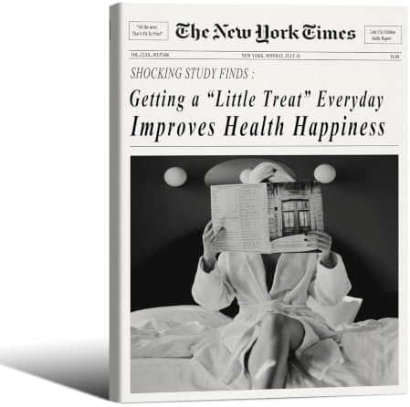 Funky Black and White Newspaper Wall Art 12x16 in Wooden Framed Humor Quotes by Unknown