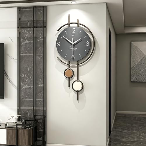 Vertical Minimalist Geometric Metal Silent Wall Clock - Image 4