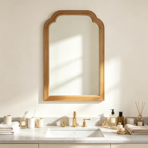 Bathroom Mirror for Over Sink, 30x20 Inch Wood Frame Decorative Wall Mirror by BOMINICA