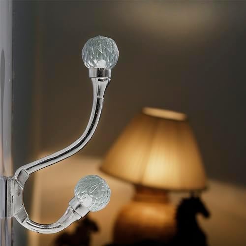 Indian Shelf 6-Pack Clear Glass Double Wall Coat Hooks by IndianShelf