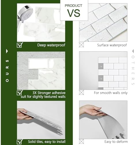 STICKGOO 10-Sheet Subway Tile Peel and Stick Backsplash, Self Adhesive Vinyl - Image 5