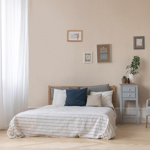 Beige Textured Contact Paper Grasscloth Wallpaper Peel and Stick Linen Self - Image 6