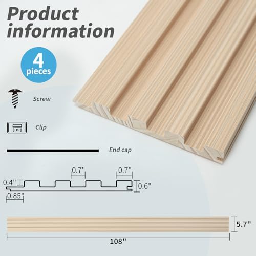 Art3d 108 x 5.7 Inch Slat Wood Wall Paneling - Image 7