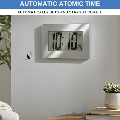 Atomic Digital Wall Clock Large Display Battery Operated | Large Number Digital - Image 3