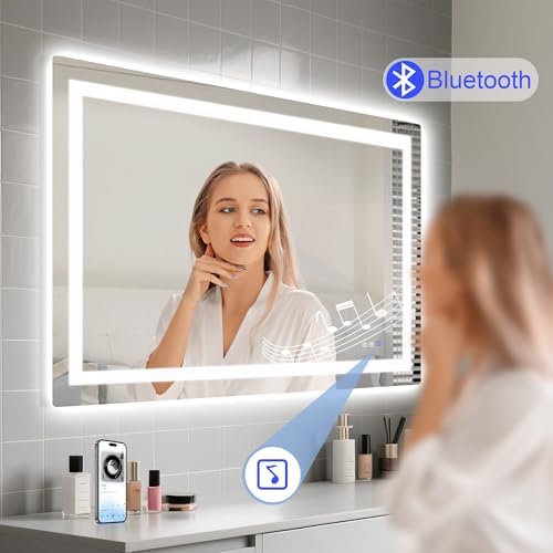 STARLEAD 28"x36" Bluetooth LED Bathroom Mirror - Image 3