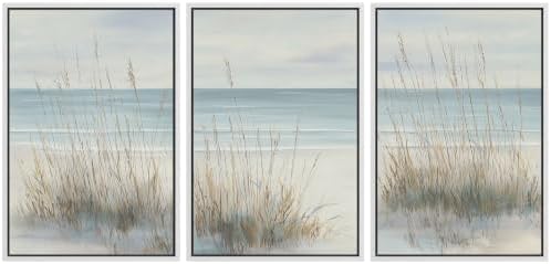 MUDECOR Framed Canvas Print Wall Art Set Coastal Dune Grass by MUDECOR