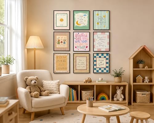 Christian Kids Wall Art Set of 9, Bible Verse Prints - Image 4