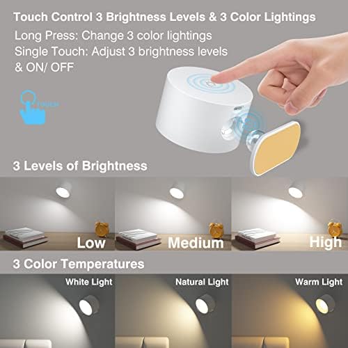 AKSDA LED Reading Light, Rechargeable Battery Operated Wall Sconce - Image 4