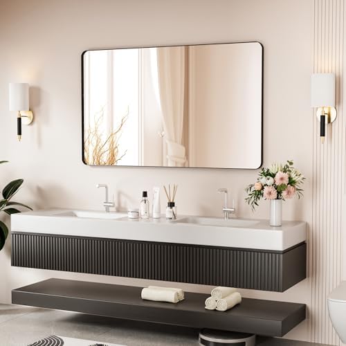 Black Bathroom Mirror 50X30 Inch Bathroom Vanity Mirror by Venusmiles