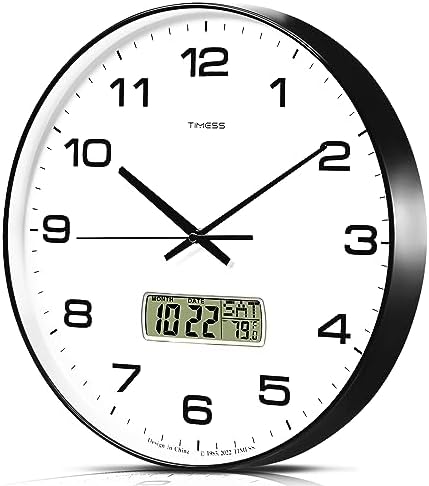 TIMESS 14-Inch Non-Ticking Analog Wall Clock by TIMESS