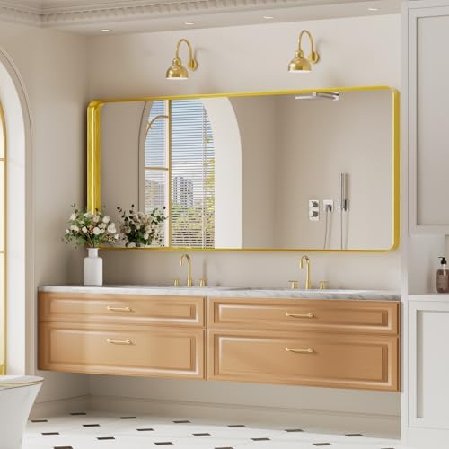 Koonmi Gold Bathroom Mirror, 30x71 Shatterproof Wall Vanity Mirror - Image 6