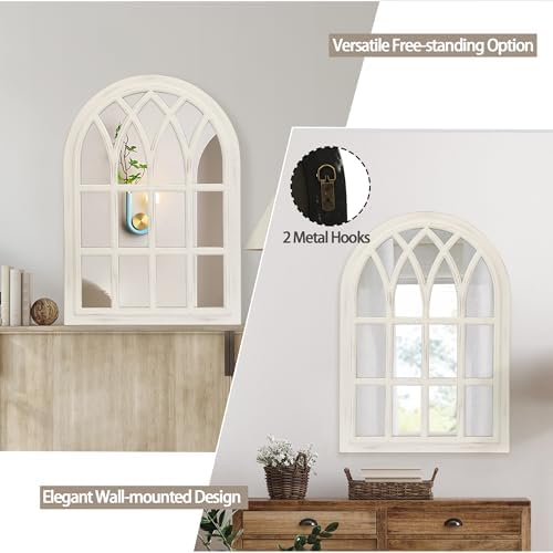 Farmhouse Window Pane Mirror, Large Decorative White Wall Mirror - Image 6