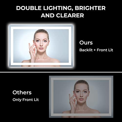 55x36 LED Bathroom Mirror with Lights, Lighted Vanity Mirror - Image 3