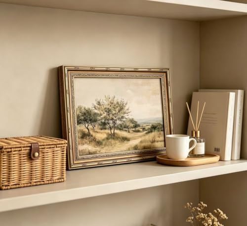 Vintage Gold Framed Olive Tree Landscape Wall Art - Image 3