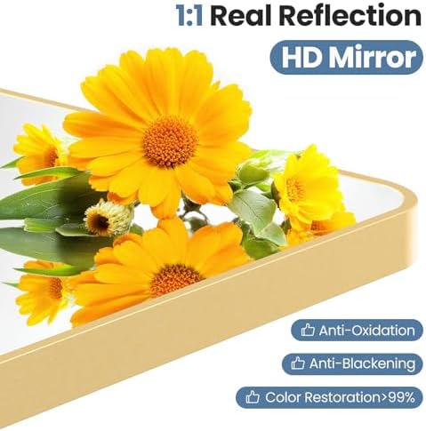 NEWBULIG Bathroom Mirrorfor Bathroom Sink, 26x38 Inch, Vanity Wall Mirror - Image 4