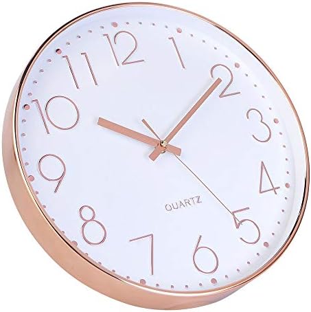 jomparis 13.5 Inch Rose Gold Wall Clock Silent Non-Ticking Quartz Sweep - Image 5