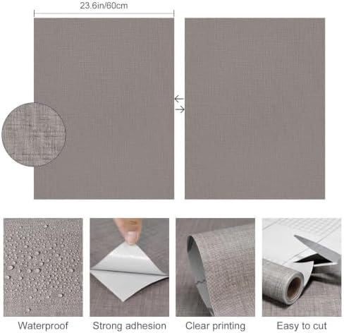 Yun-aeon Brown Grasscloth Peel and Stick Wallpaper Texture Contact Paper - Image 6