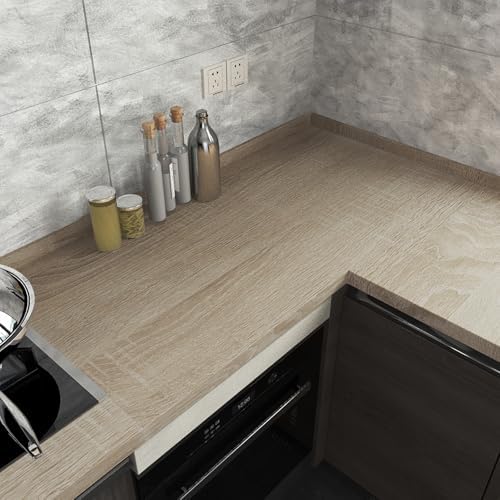 Boobest Light Brown Wood Wallpaper Peel and Stick Wood Grain Contact Paper - Image 3