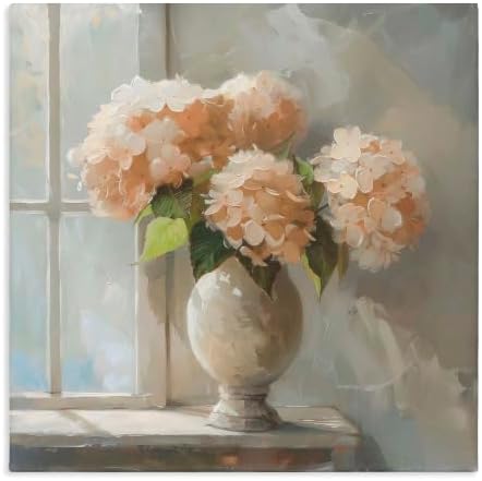 Stupell Industries Pink Hydrangea Sunlit Vase, 36 x 36 Inch Canvas Wall Art by StupellIndustries