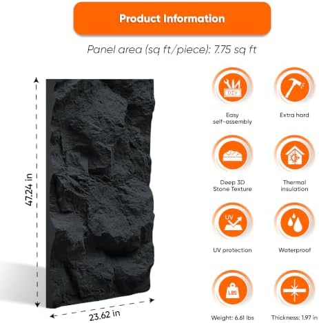 IZODEKOR PU Wall Panels Stone Look 24x48 in | 1.97 in Thick | 3D Wall Panels - Image 2